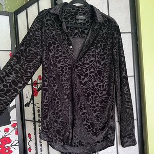 BLACK VELVET BUTTON DOWN | ZARA